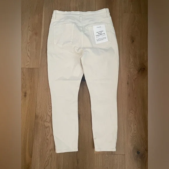 Frame denim Ali high rise cigarette pants in vintage white size 32 - Picture 7 of 11